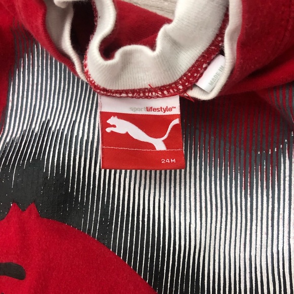 Puma 24m Boys Toddlers Matching Set - Red black and white - Picture 3 of 13